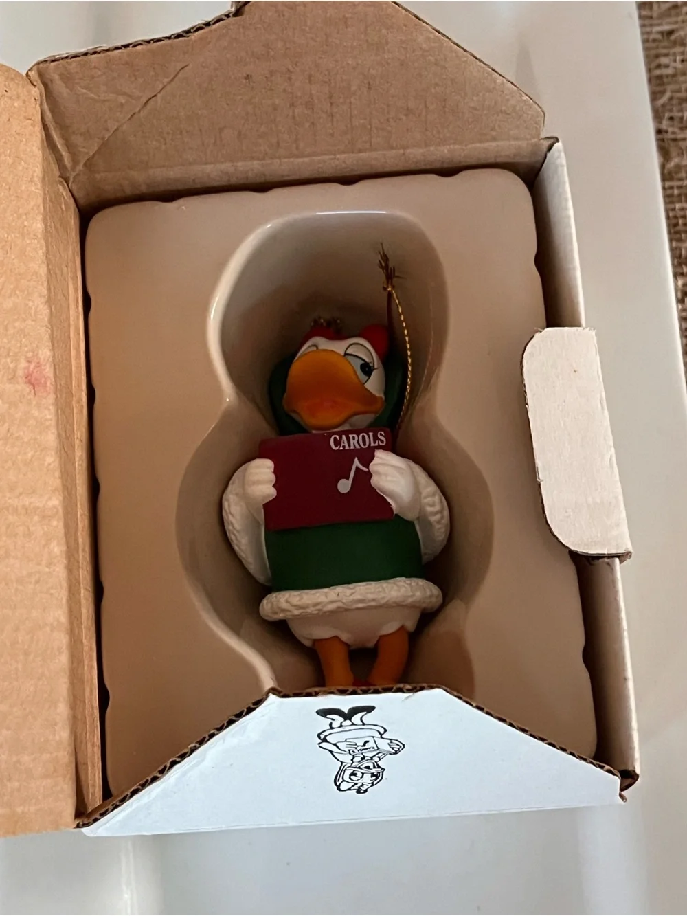 Daisy Duck Holiday Bird Ornament — Red & Green New